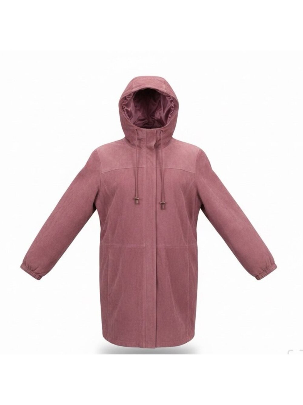 JL Studio Womens Mauve Genuine Leather Hooded Jacket Size 2X